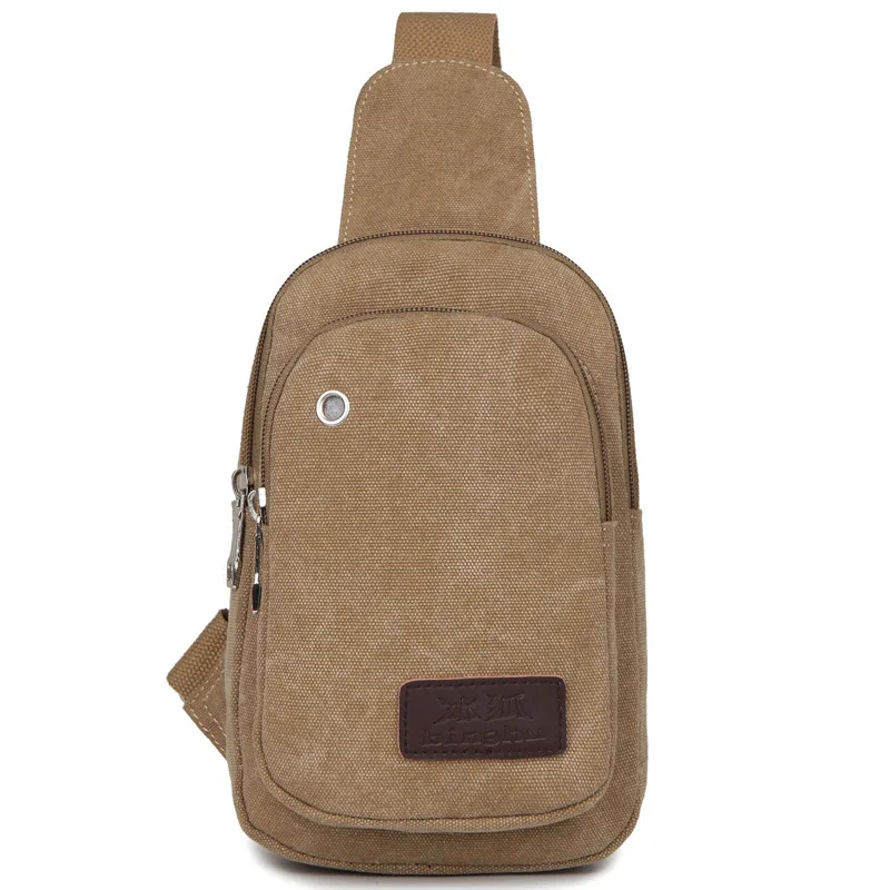 

Men Chest Bag Canvas Bag Shoulder Backpack Fashion Simple Bag Work Practical Wallet Phone Coin Purse