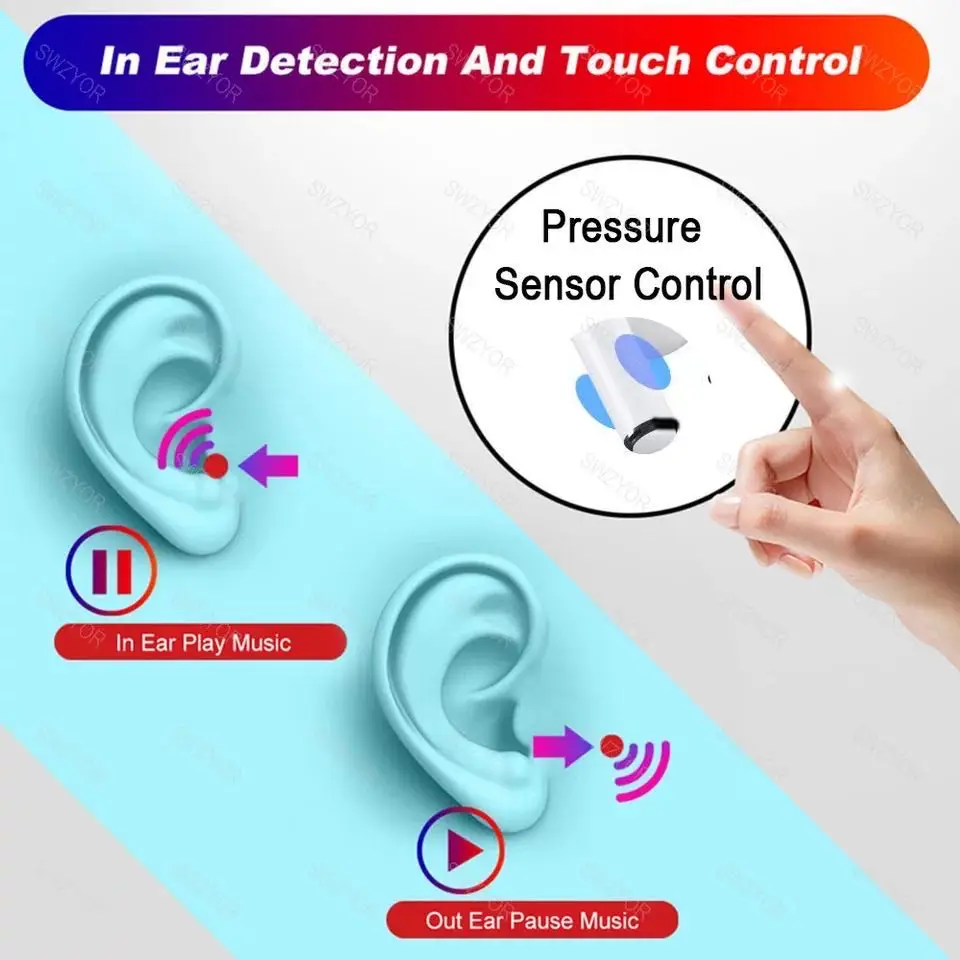 99% Same Super Air 3 Pro Wireless Earbuds In Ear Sensor Location Rename Bluetooth Earphone Pops-up 5.0 Wireless Charger Headsets