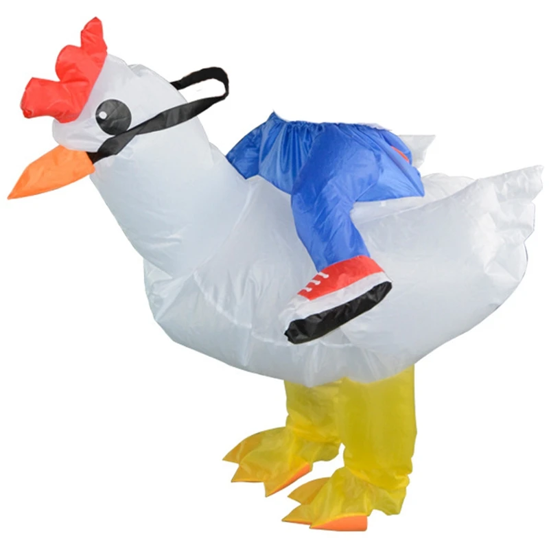 

Adult Purin Halloween Carnival Party Rooster Knight Cosplay Set Inflatable Cock Costume Dress Up Dress Set White