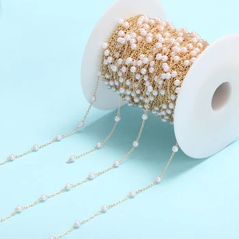 

Silver Pearl Beaded Chain diy Handmade Material Package Earrings Ear Jewelry Bracelet Ankle Accessories
