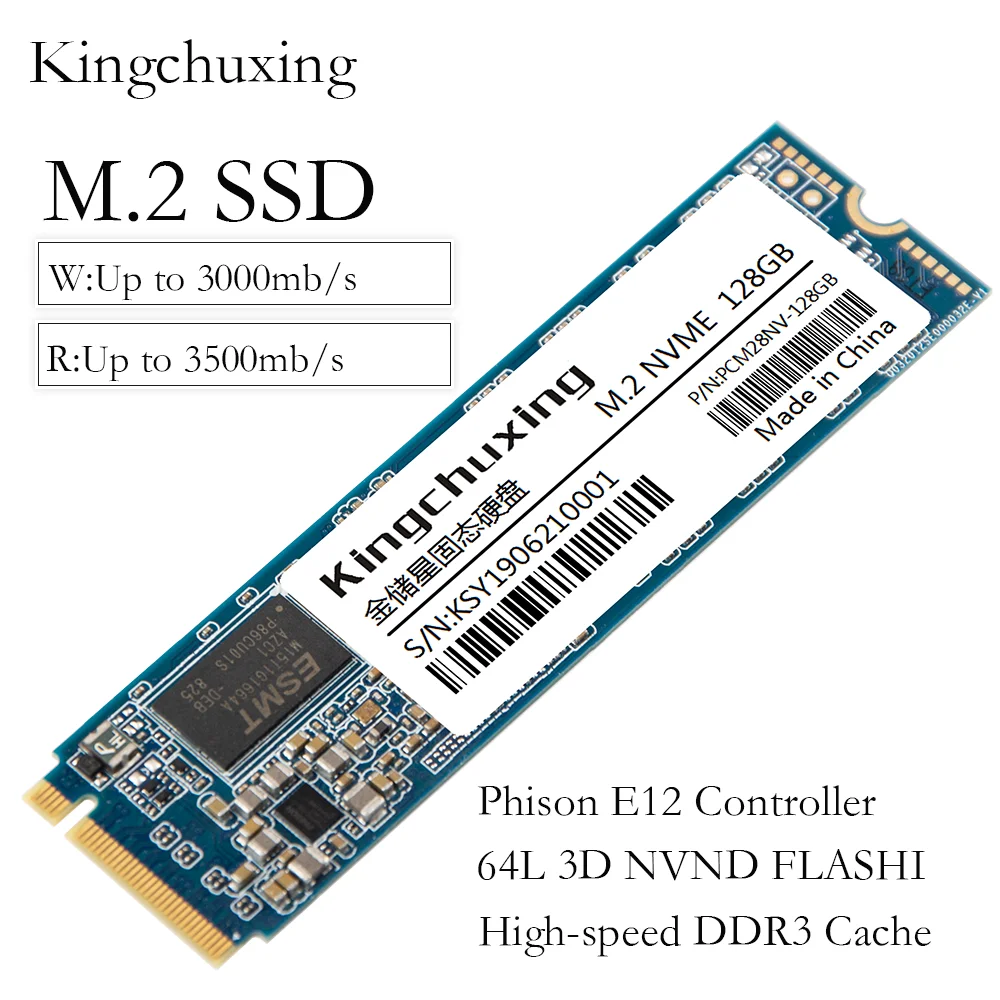 Kingchuxing M.2 SSD M2 NVME 512 Гб PCIe 1 ТБ 256 ГБ 128 Внутренний твердотельный накопитель 2280