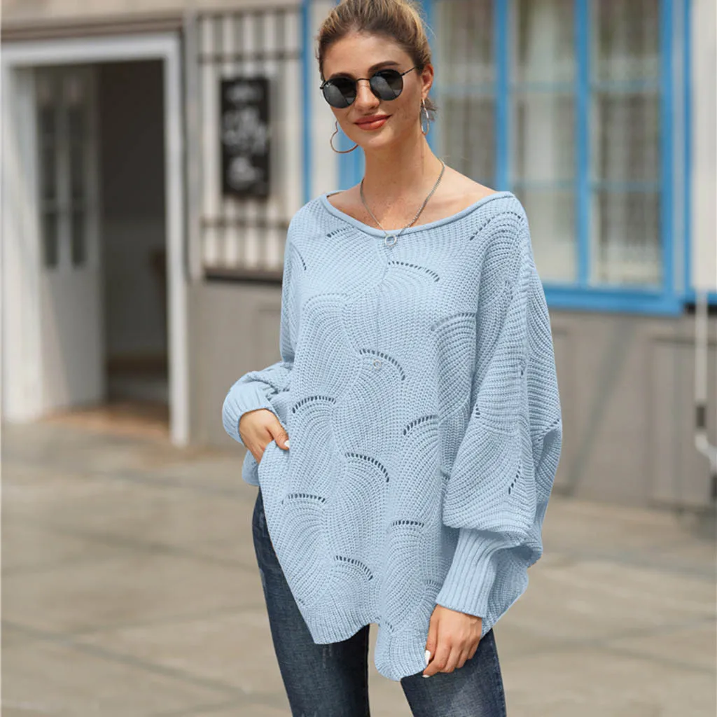 Jaycosin свитер с круглым вырезом Женский Однотонный женский свитер и пуловеры gilet femme manche longue hiver Pull Femme Hiver