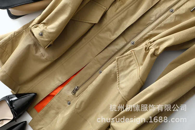 Even Lining Not General! Japan Toray Fabric, Breathable Not Hot! Waterproof Windproof Medium-length Trench Coat