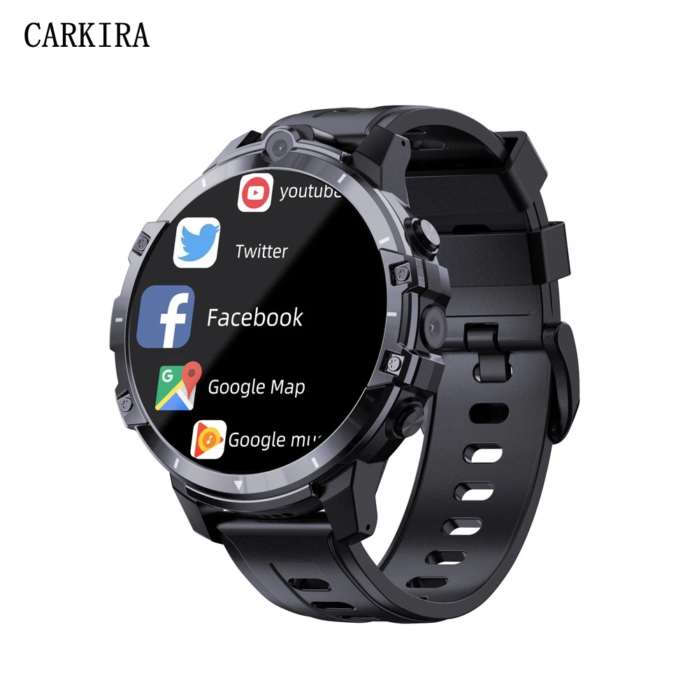 US $179.99 Carkira 64G 4G Men Smart Watch Sport Fitness Bracelet Dual Cameras GPS With Bank Power 2020 New Support SIM Card GPS Phone