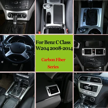 

Silver ABS Chrome Car Interior Center Control Decoration Kits Frame Trim Accessories For Mercedes Benz C Class W204 2008-2013