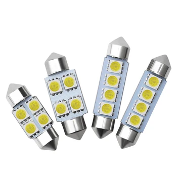 

100pcs Long-lasting LED 5050 4SMD 31 36 39 41MM Car Interior Dome Festoon LED Light Bulbs Lamp White DC12V
