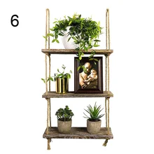 Настенные качели, полки для хранения, деревянная подвесная полка, джутовый органайзер для канатов, стеллаж для дома, сделай сам, украшение, PAK55