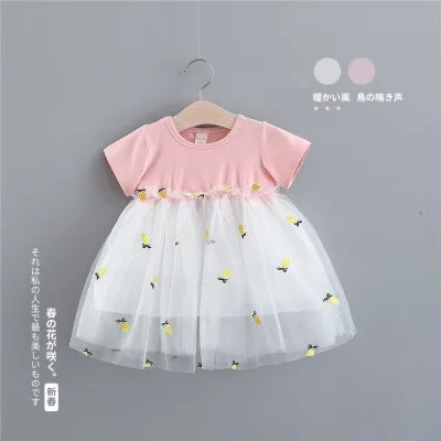 Детское платье однотонное летнее газовое выше колена без рукавов с бантом