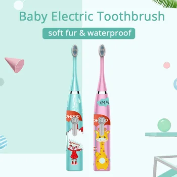

Baby Electric Toothbrush Cartoon Pattern Double-sided Waterproof Tooth Brush Oral Cleaning for Kids