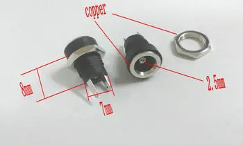 

1000PCS lot Copper 5.5mm x 2.5mm DC Power Jack Socket Female Panel Mount plug 3A