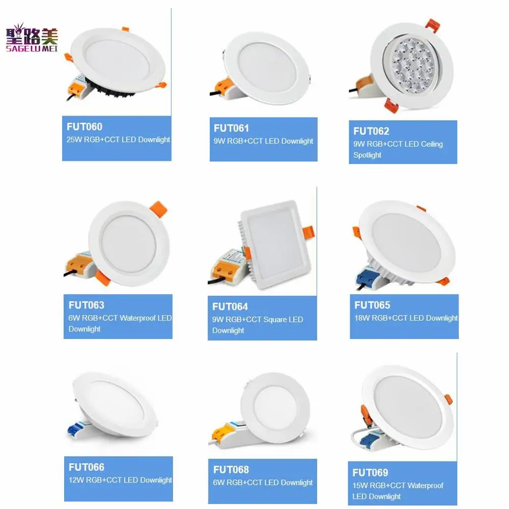 MILIGHT AC100 - 240V 6W 9W 12W 15W 18W 25W RGB + CCT светодиодный светильник водонепроницаемый