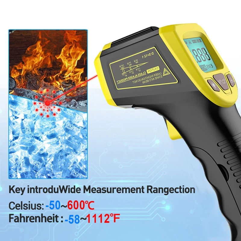 Thermomètre Infrarouge Pyromètre – Laser – Mesure -50°C à +750°C – INKBIRD