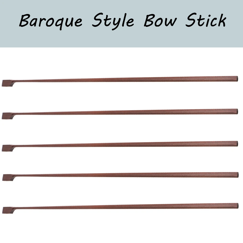 

5Pcs 4/4 Brazilwood Violin Bow Stick Blank Baroque Style Unfinished Violin Bow Stick DIY Violin Bow