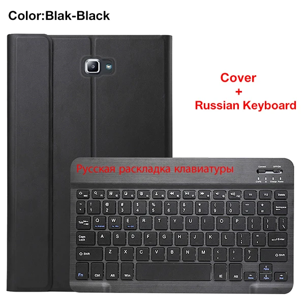 Съемный кожаный чехол с клавиатурой Bluetooth для samsung Galaxy Tab A 10,1 T580 T585 SM-T580 - Цвет: TABAT580 DYBTRU BK