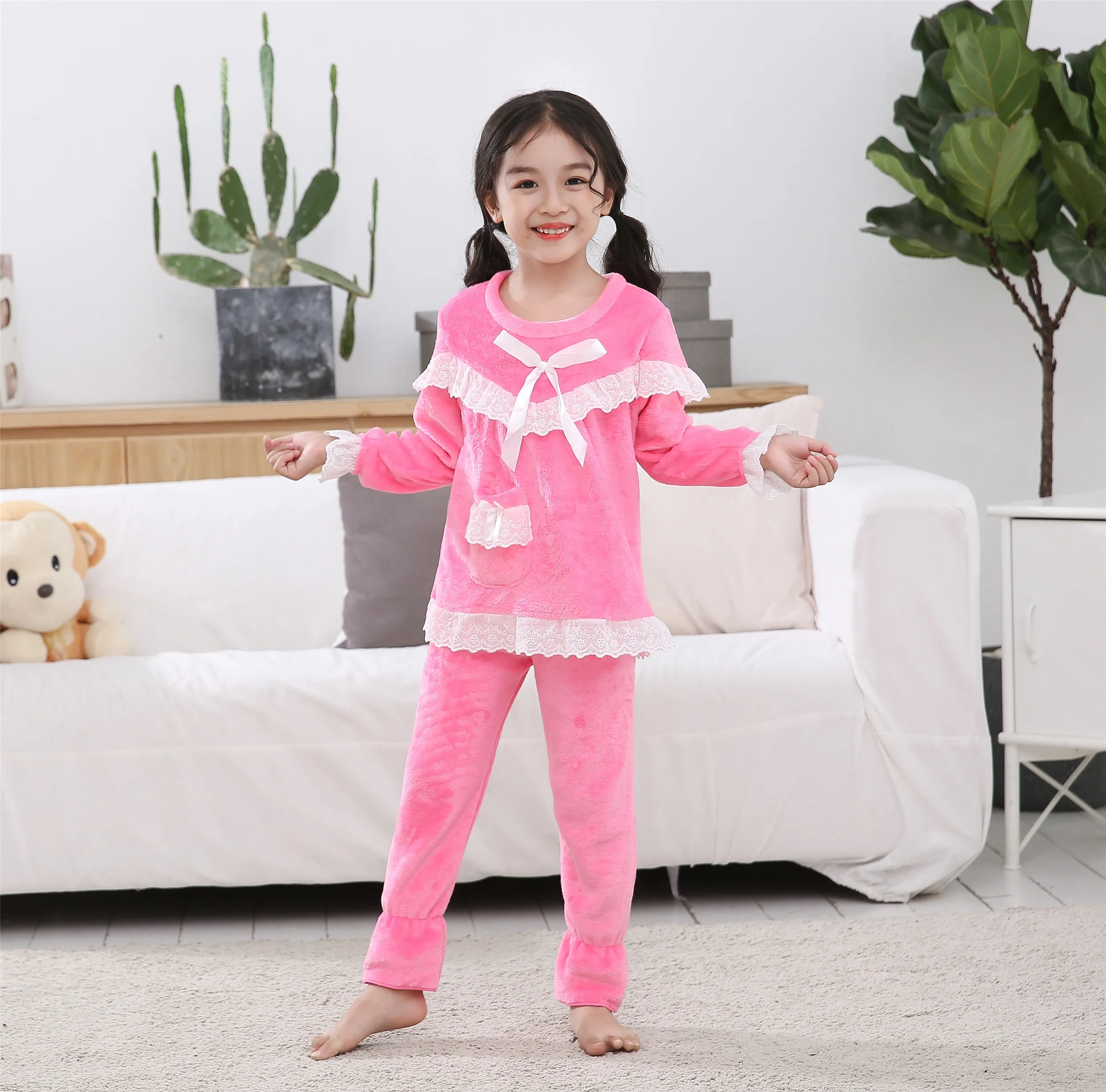 8 Mother and Daughter Clothes Adult Christmas Pajamas for Girl Autumn Winter Warm Flannel Pajamas Family Matching Outfits Set - Цвет: 8