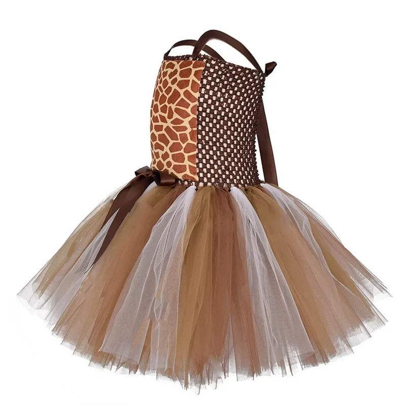 Kids Girls Deer Tutu Dress Children Halloween Giraffe Costume Headband Toddler Elk Cosplay Christmas Party Dress Animal clothing