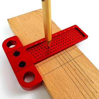 

Woodworking Scribe T-type Ruler Hole Scribing Gauge Crossed Feet Crossed-out Tool Aluminum Alloy Measuring Tool Dropshipping