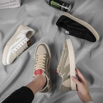 

Canvas Shoes Man Casual Sneakers for Man Round Toe Lace-Up Fashion Lightweight Summer Breathable Men Flats Shoes Male Footwear