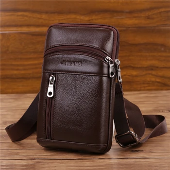 

Genuine Cowhide Leather Men's Belt Bag Male Fanny Pack High Quality Men Shoulder Bags Chest Waist Pack Clutch Bags Trend 2019