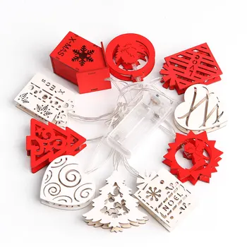 

Christmas LED String Lights with Wood Ornaments from Original Design Manufacturer Bulk Order Wholesale Mixed LED Lights Decor G