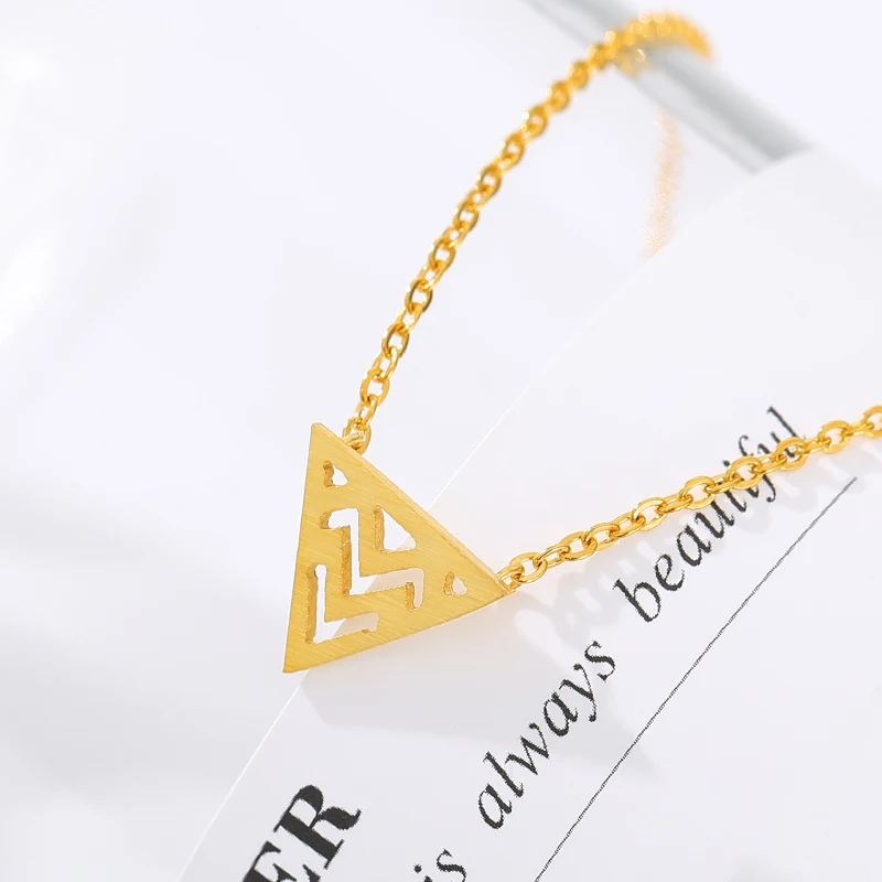 

Simple Wave Jewelry Stainless Steel Charm Pendant Necklace Lightning Women Man Vintage Fashion Jewelry Gold Color Punk Style