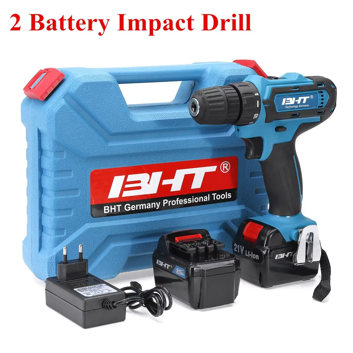 2Battery ImpactDrill Новейший 21 в 2 скорости бесщеточный мотор электрический молоток шуруповерт беспроводная ударная дрель Беспроводная Дрель светодиодный светильник Li батарея инструменты - Цвет: 2Battery ImpactDrill