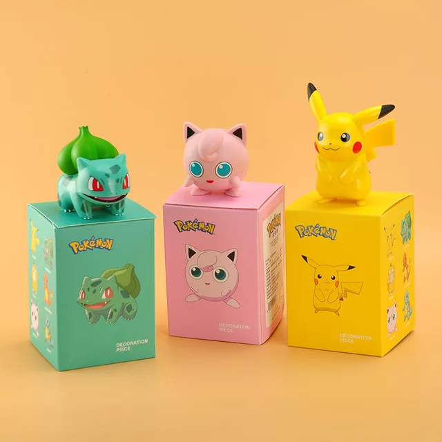 6 Styles Pokemon Pikachu Charmander Psyduck Squirtle Jigglypuff Bulbasaur Bulbasaur Anime Figures Toys Model Kawaii Kids GIft 2