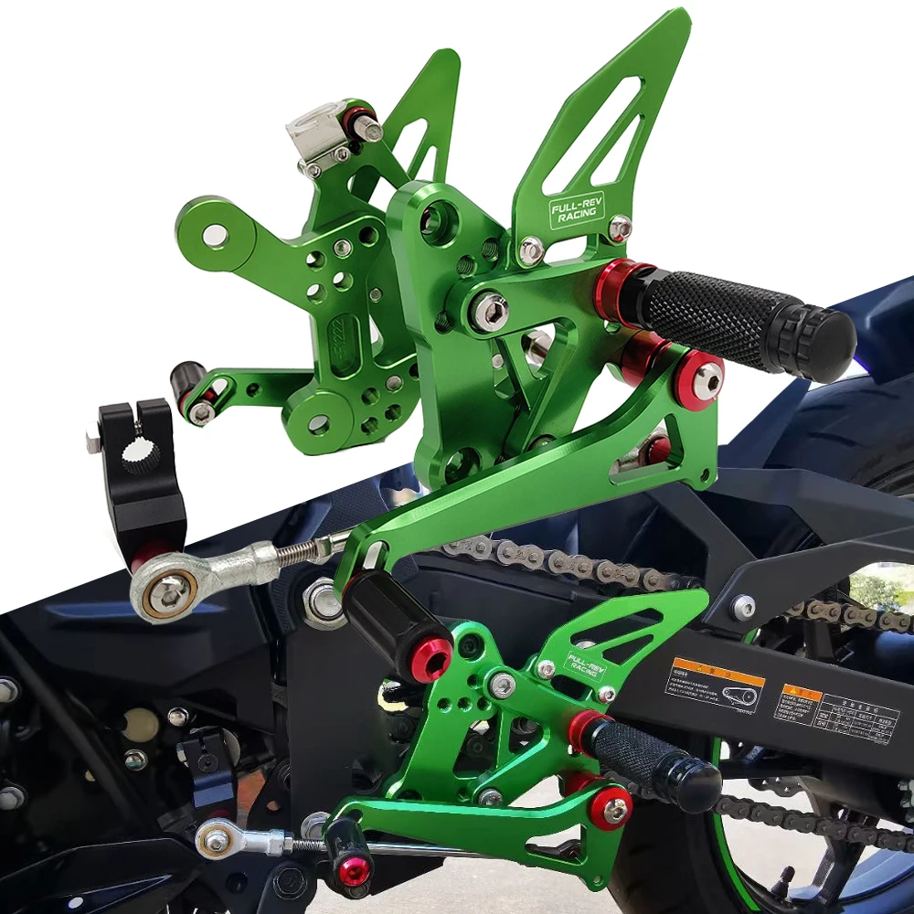 

For Kawasaki ZXR400 Ninja400 2018 2019-2021 Footrests ZXR400 Ninja400 CNC Adjustable Foot Pegs Rider Rearsets Foot Rest Pedal
