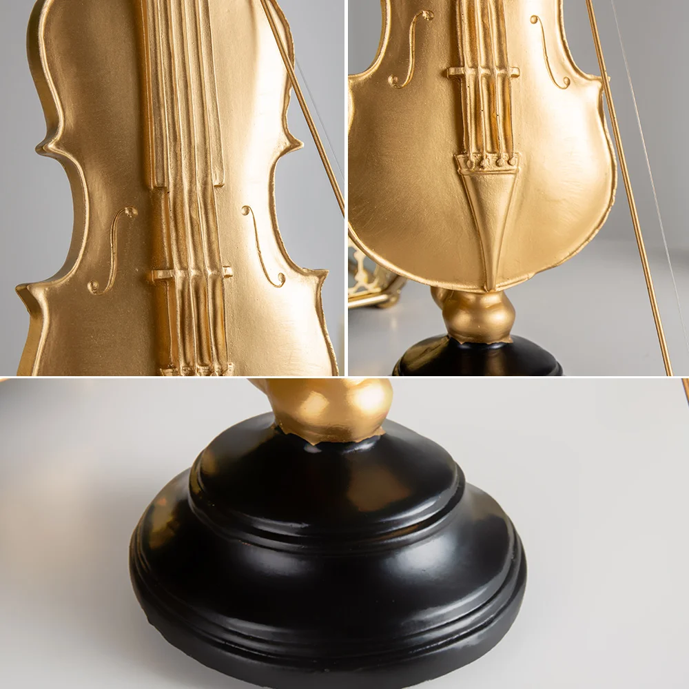 Modern Home Decoration Violin Figurines Sax Statuettes Accessories Desk Office Decor Resin Musical Instrument Model Decorative