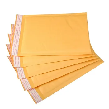 

10pcs Yellow Kraft Paper Bubble Bag Mailers Padded Shipping Envelope with Bubble Gift Wrapped Waterproof Mailing Courier Bag
