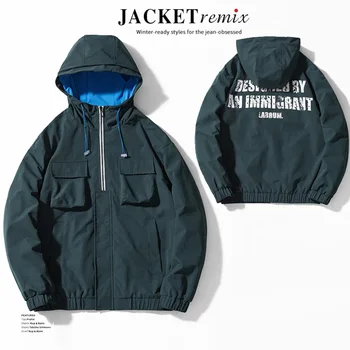 

CNUUIKOOEK Men's Tool Jacket Winter New Men's Jacket Coat Men's Windbreaker Hoodie Jackets Hip Hop Streetwear Jacket