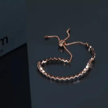 

2019 new fashion rose gold zigzag bracelets original brand elegant women bracelets lady girl party wedding