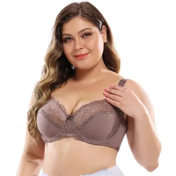 

Floral Sexy Lace Bras Plus Size Lingerie Brassiere Bralette Ultra-thin Push Up Bra Large Cup D E Female Big Size Underwire Bra