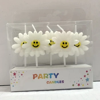 

INS Style sunflower smokeless Birthday Cake Candles Fashion creative Flower Festival Party birthday candle wholesale