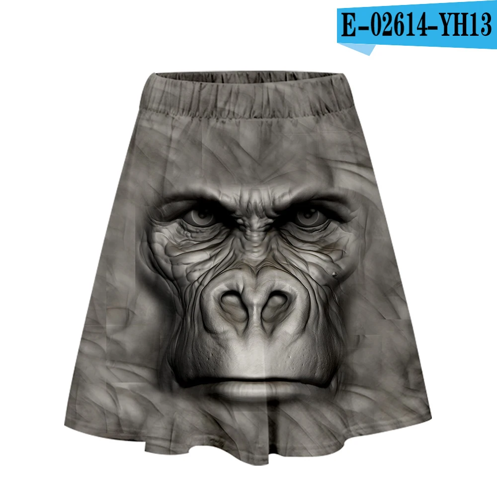 Orangutan/юбка с 3D рисунком; Повседневная летняя модная женская повседневная юбка для девочек; Стильная летняя Модная стильная юбка - Цвет: As shown
