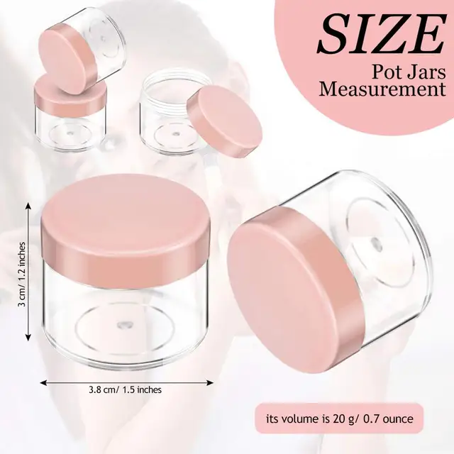 20Pcs 20ml Acrylic Round Clear Jars with Lids for Lip Balms Creams DIY Make Up Cosmetics