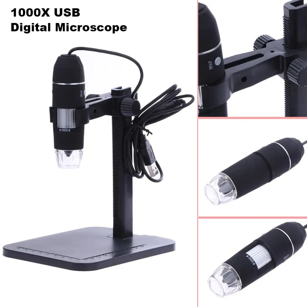 1000X 800X пиксельные очки мини USB цифровой микроскоп 8 светодиодов 2MP электронный