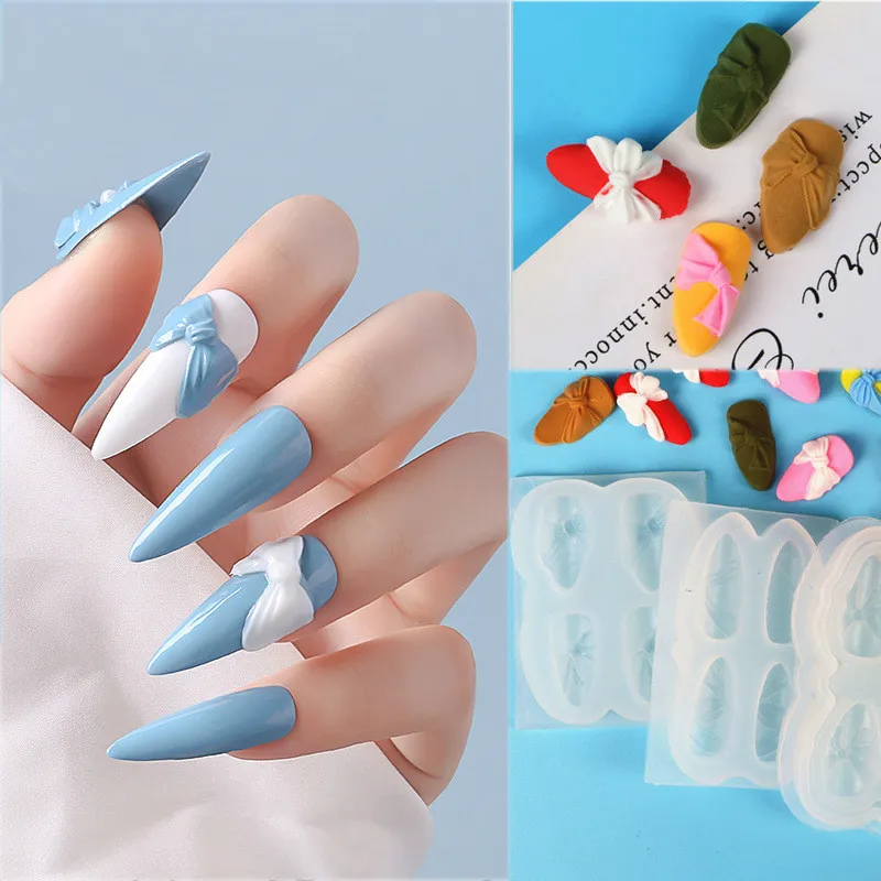 

Nail art bowknot silicone mold Japanese style 3d stereo silicone template carved bowknot mold decoration
