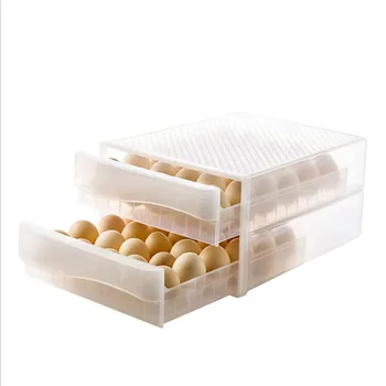 

60Grids Egg Storage Box Double-layer Drawer Type Transparent Egg Container for Refrigerator Kitchen