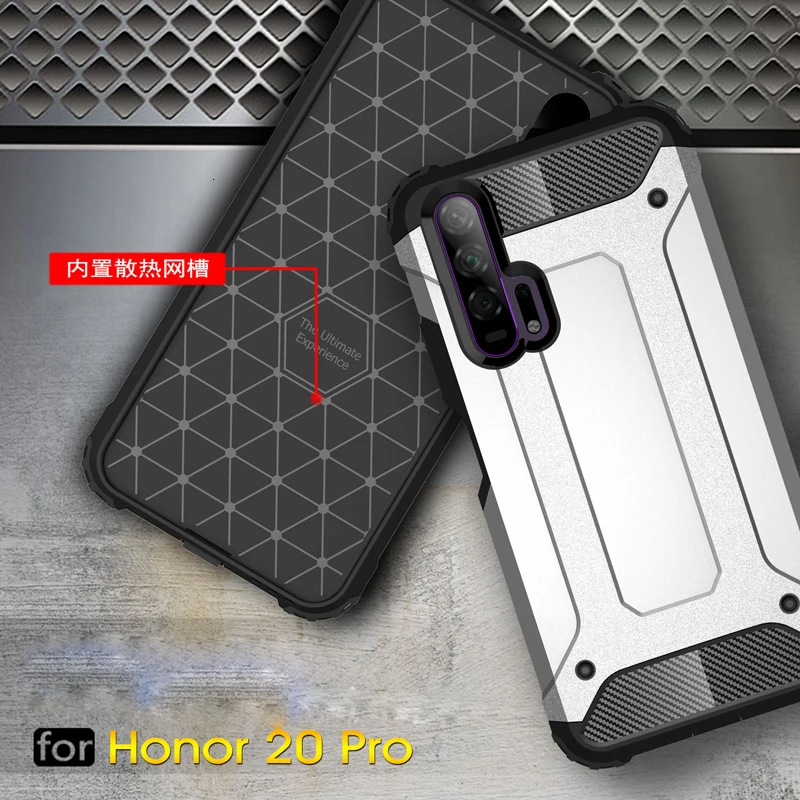 1000 штук бронированный чехол для huawei Honor 20 Pro в стиле 20-х г 20i V20 10i 10 Lite V10 9X 9i 9 V9 Примечание 10 противоударный Гибридный Двойной Слои крышка