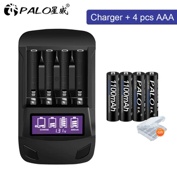 

4PCS aaa rechargeable battery NIMH 3A 1.2V Battery and 4 slots battery charger for aa aaa 1.2v
