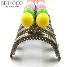 

10pcs 8.5cmRound Metal Purse Frame Handle for Clutch Bag Accessories Making Kiss Clasp Lock Bronze Tone Candy Bags Hardware