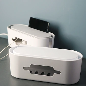 

Home Cable Storage Box Power Strip Wire Case Anti Dust Charger Socket Organizer Network Line Storage Bin Charger Wire Management