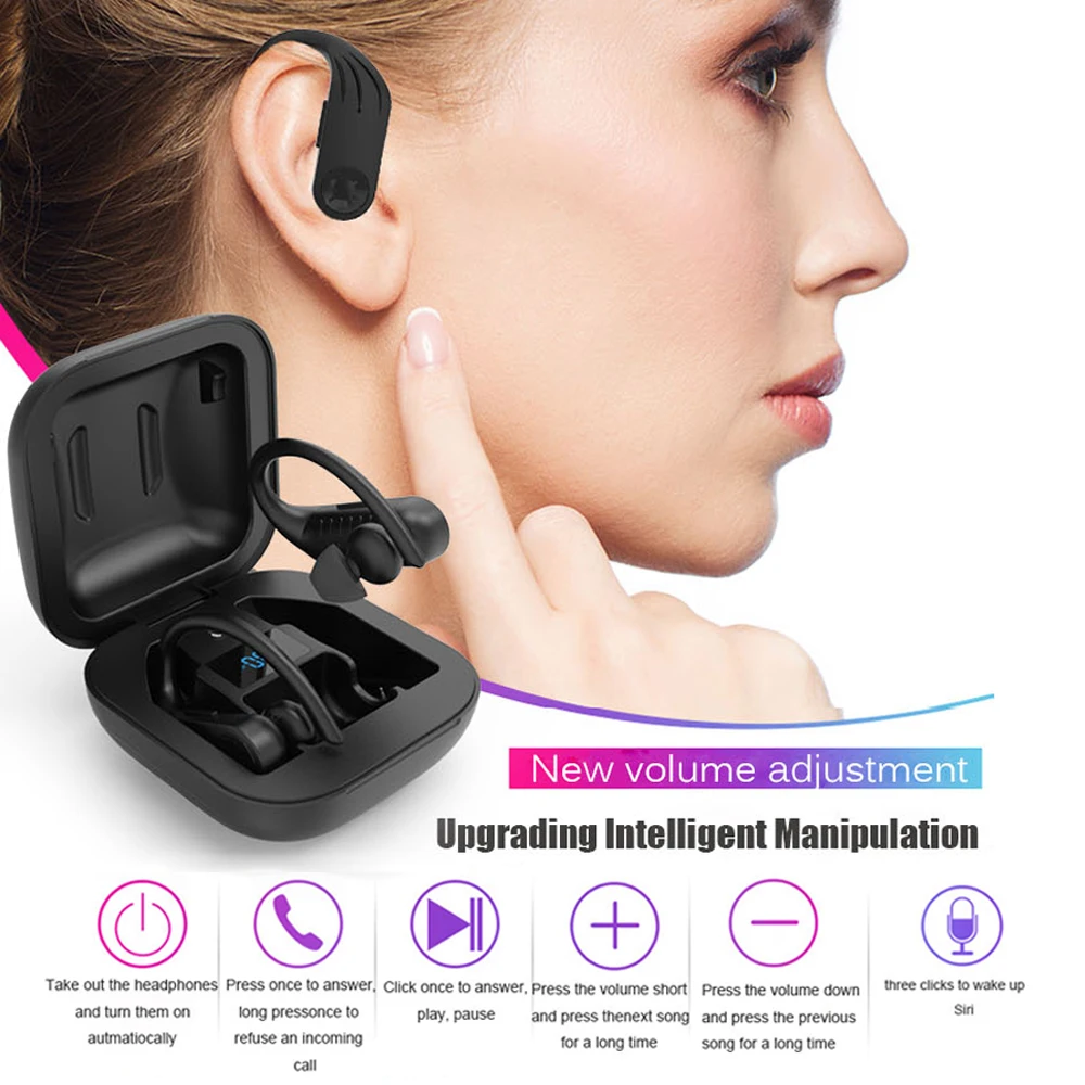 Bluetooth-наушники docooler TWS 5 0 со светодиодным дисплеем Беспроводные стереонаушники