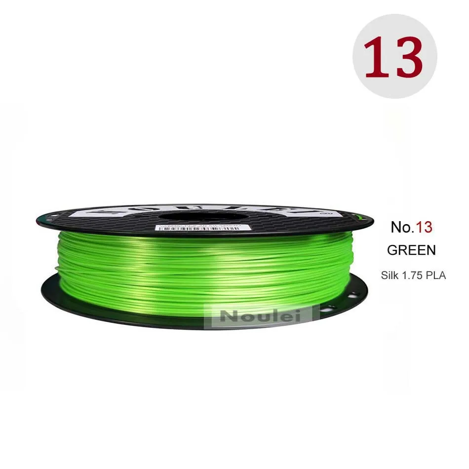 Green Noulei 3d принтер нить шелковая PLA 1,75 мм 0,5 кг блестящая шелковистая Радуга Глод богатый блеск Металл для 3d принтера Ручка печатный материал - Цвет: Green