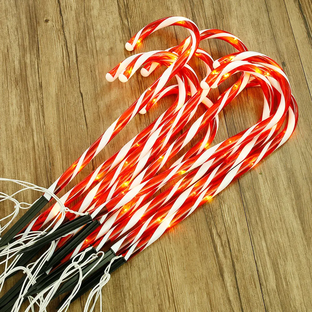 ZANCAKA 10pcs Christmas Light Pathway Candy Cane Walkway Light 110V Street Lamp Outdoor Garden Yard New Year's Decoration Lamp