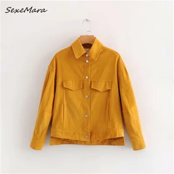 

Streetwear Fall Jacket Women Solid Regual Fashion Yellow Solid Slim Jacket Plus Size 2019