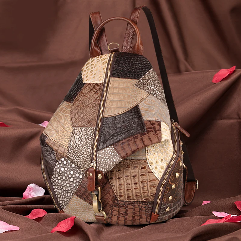 2020 женский холщовый рюкзак мужской большой емкости модный кожаный для ноутбука