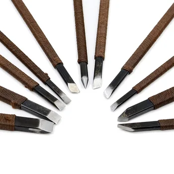 

Manganese Steel Stone Carving Knife Engraving Knife Sculpture Stone Chisel Wood Carving Set DIY Woodworking Chisel Tool with Bag