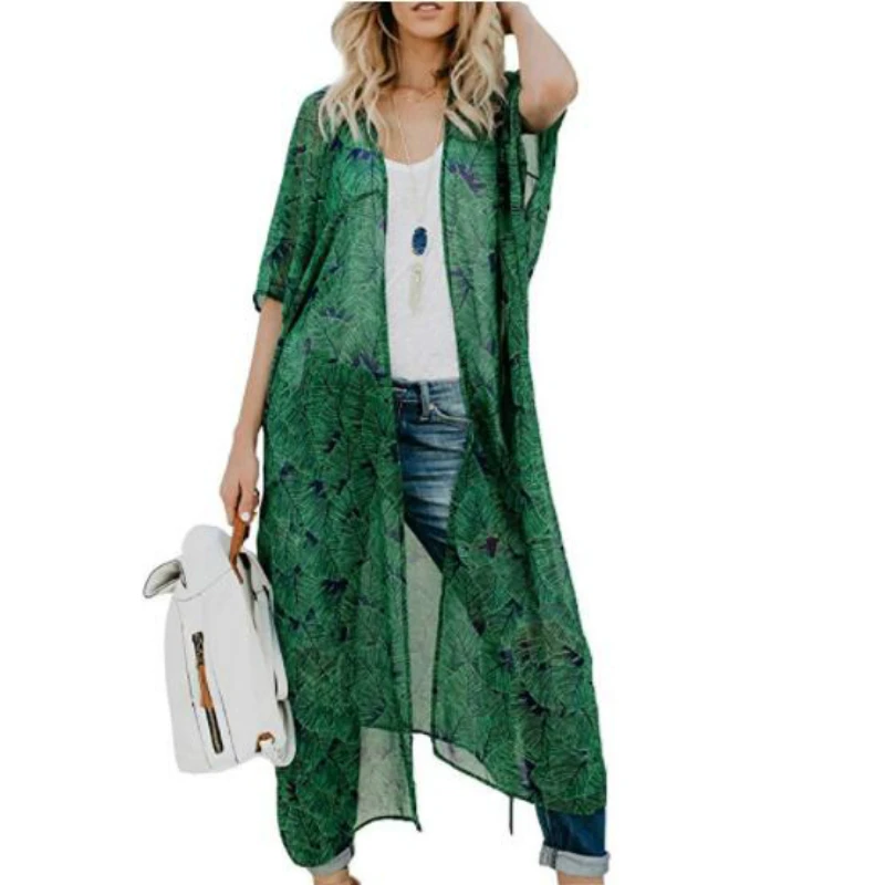Women Chiffon Kimono Cardigan Sheer 